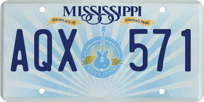 MS license plate AQX571