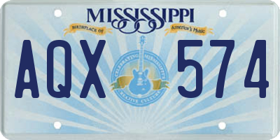MS license plate AQX574