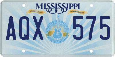 MS license plate AQX575