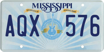 MS license plate AQX576