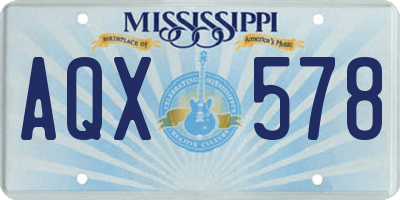 MS license plate AQX578