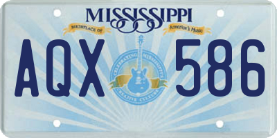 MS license plate AQX586