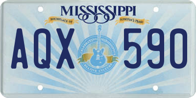 MS license plate AQX590