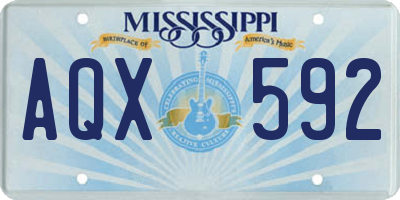 MS license plate AQX592