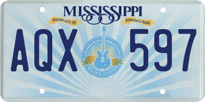 MS license plate AQX597