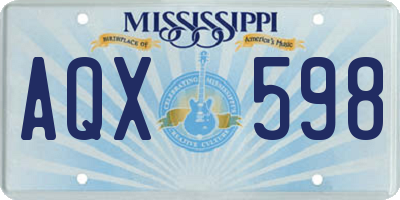 MS license plate AQX598