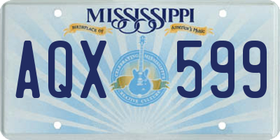 MS license plate AQX599