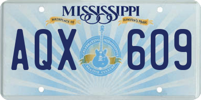 MS license plate AQX609