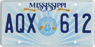 MS license plate AQX612
