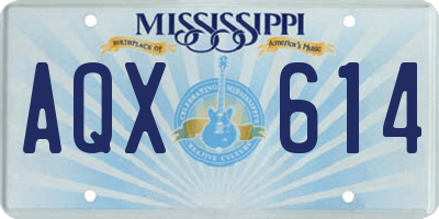 MS license plate AQX614