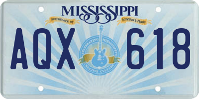 MS license plate AQX618