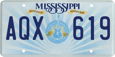 MS license plate AQX619