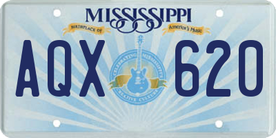 MS license plate AQX620