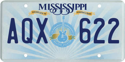 MS license plate AQX622