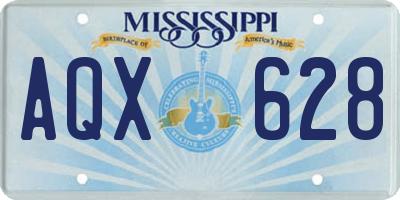 MS license plate AQX628