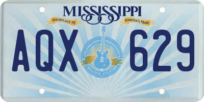MS license plate AQX629