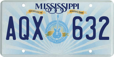 MS license plate AQX632