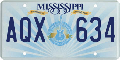 MS license plate AQX634