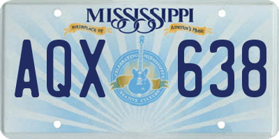 MS license plate AQX638