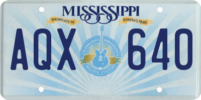 MS license plate AQX640