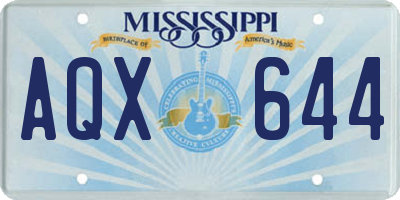 MS license plate AQX644
