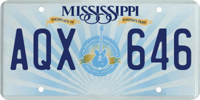 MS license plate AQX646