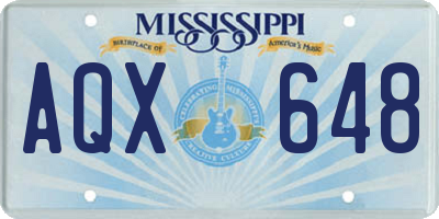MS license plate AQX648