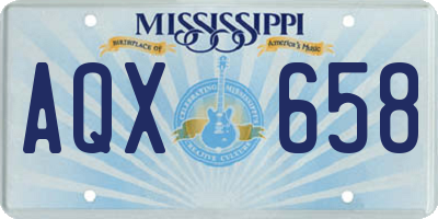 MS license plate AQX658