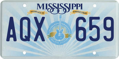 MS license plate AQX659