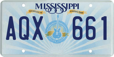 MS license plate AQX661