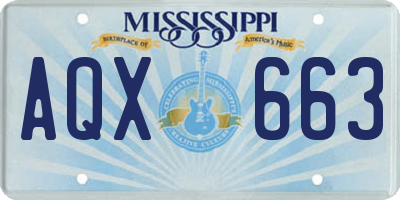 MS license plate AQX663