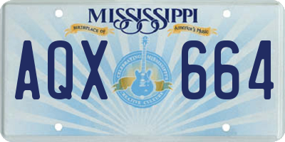 MS license plate AQX664