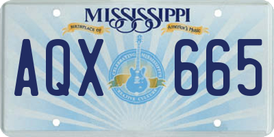 MS license plate AQX665