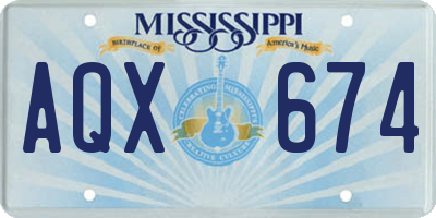 MS license plate AQX674