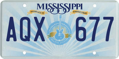 MS license plate AQX677