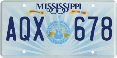 MS license plate AQX678