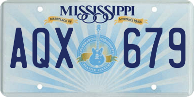 MS license plate AQX679