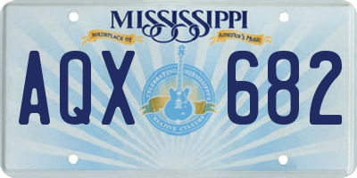 MS license plate AQX682