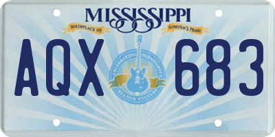 MS license plate AQX683