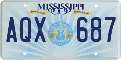 MS license plate AQX687