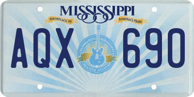 MS license plate AQX690