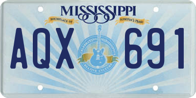 MS license plate AQX691