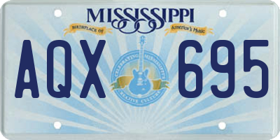MS license plate AQX695
