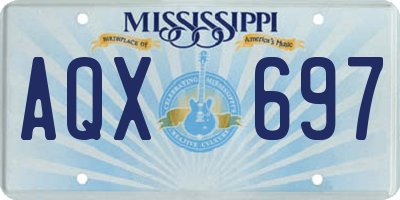 MS license plate AQX697