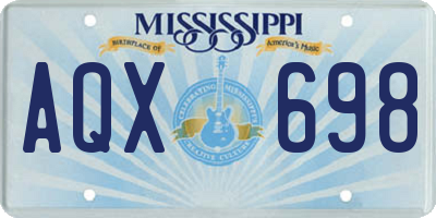MS license plate AQX698