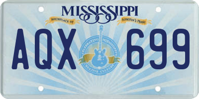 MS license plate AQX699