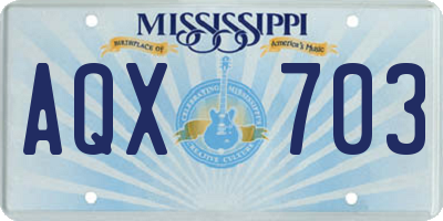 MS license plate AQX703