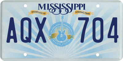 MS license plate AQX704