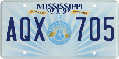 MS license plate AQX705