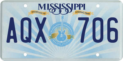 MS license plate AQX706